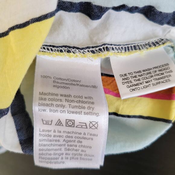 J. Crew Square Neck Seersucker Blouse Candy Striped Rainbow Women Plus 3X - Picture 11 of 11